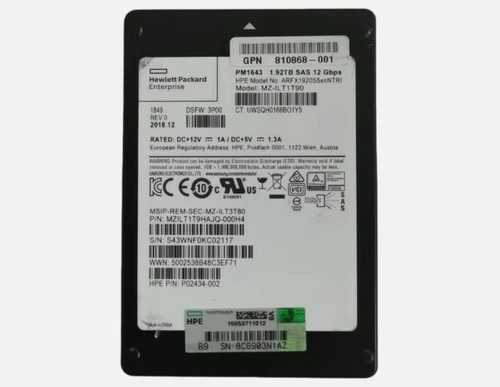 Samsung HPE PM1643 1.92TB SSD SAS MZ-ILT1T90 MZILT1T9HAJQ-000H4 12Gb/s