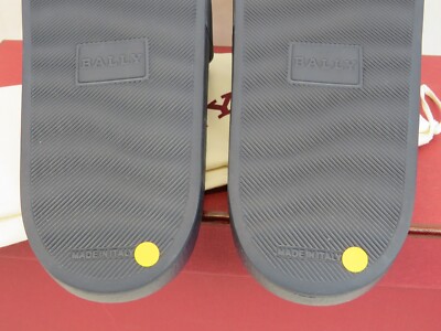 NIB BALLY SIMON BLUE INK RUBBER RED WHITE WEB LOGO SANDAL  display picture 3