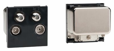Varilight DQUAB DataGrid schwarz Quadplex Modul TV/Sat/UKW (+DAB) (2 Plätze)
