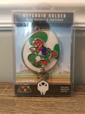 Super Mario Bros Keychain Key Holder w/ Magnetic Fastener Wall Mounted Yoshi Egg