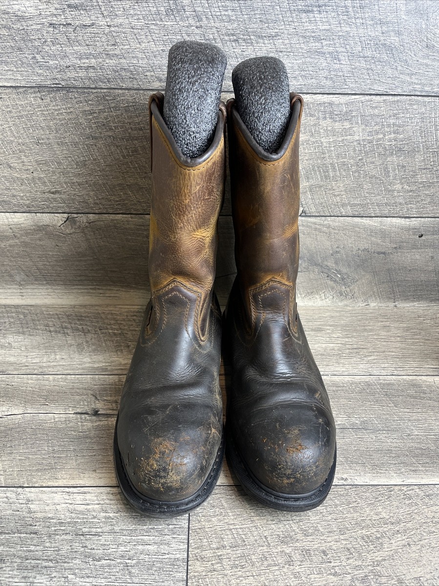 Red Wing Shoes Worx Brown Leather Steel Toe Waterproof Boots 5700