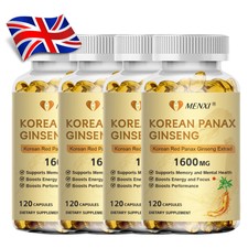 Korean Red Panax Ginseng extrad 1600mg 120 Capseles - High Strength Ginsenoside