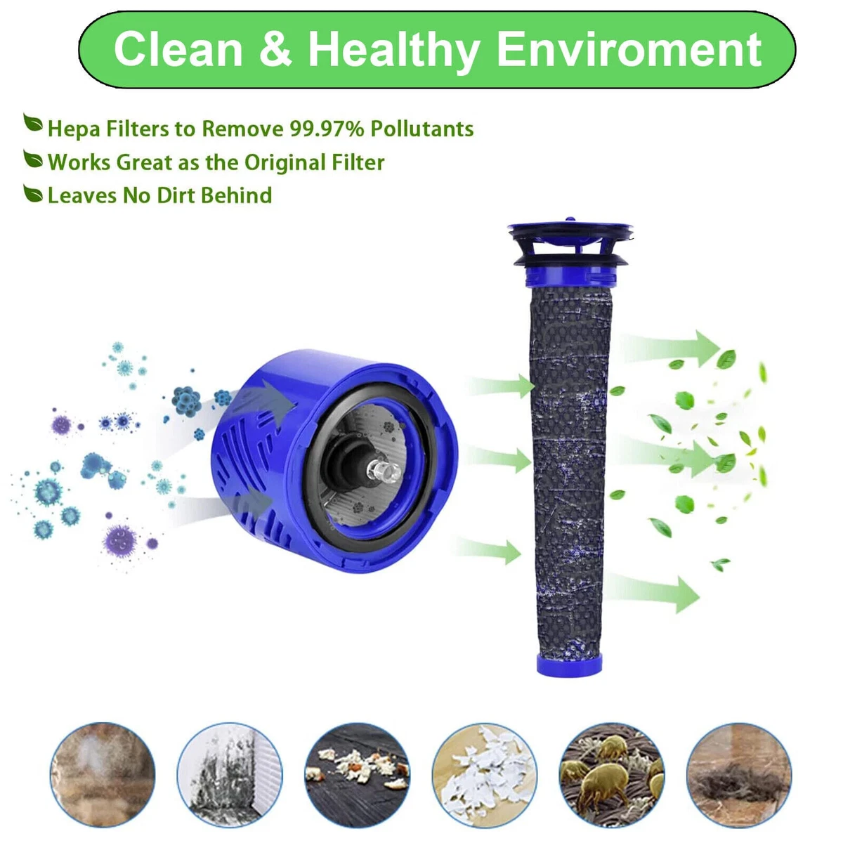 2x Pre & 2x Post HEPA Filter For Dyson V8 V7 Animal Absolute Vacuum Replacement