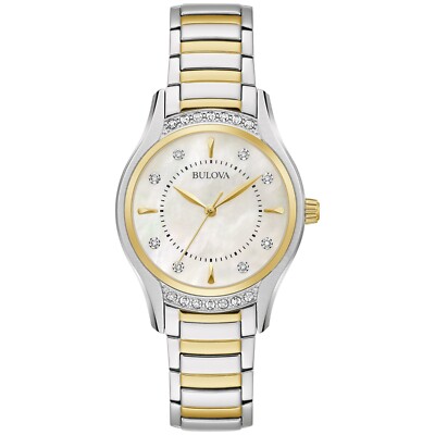 Bulova Women's Two Tone Stainless Steel Diamond Accent Quartz