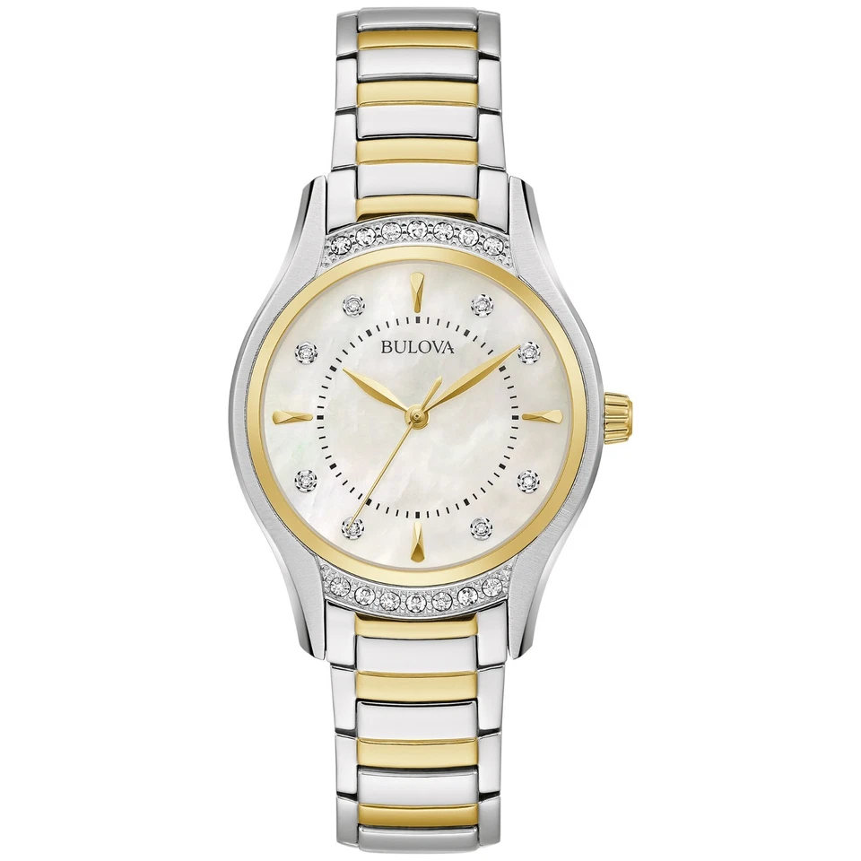 Bulova Women's Two Tone Stainless Steel Diamond Accent Quartz Watch 31MM 98R288