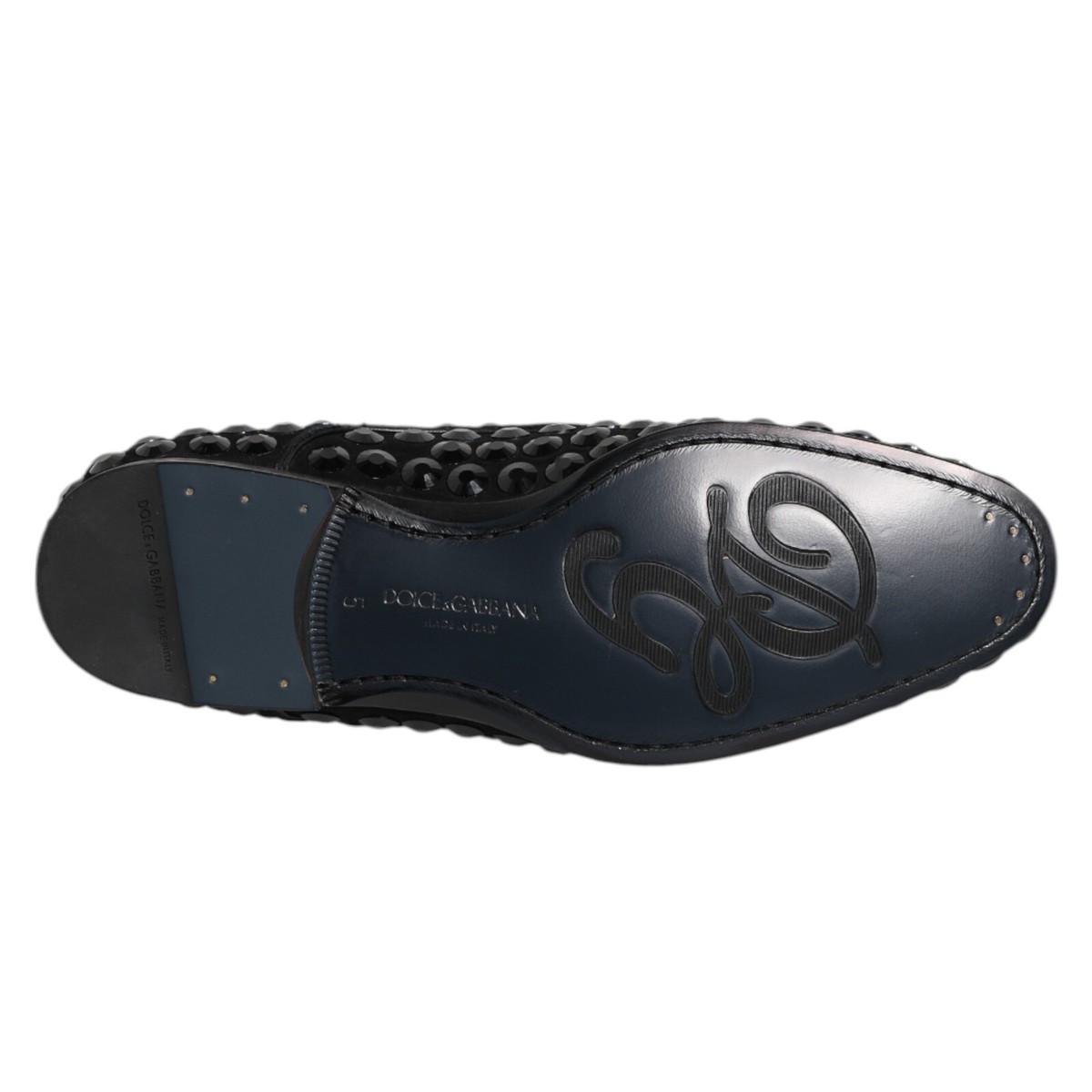 DOLCE & GABBANA Shoes Black Suede Strass Derby Formal Men