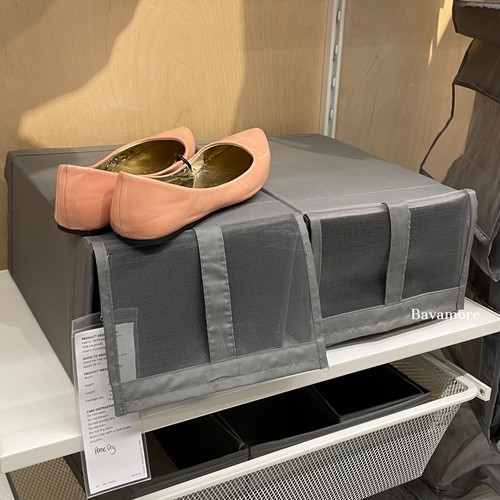 IKEA SKUBB Shoe box, dark gray , 8¾×13½×6¼" BRAND NEW (4-PACK) - Picture 2 of 5