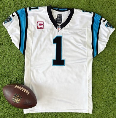 Carolina Panthers Team Issued Cam Newton Breast Cancer Awareness Football  Jersey