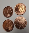 RARE BUFFALO NICKEL 1877 INDIAN HEAD PROOF 4 COIN SET PURE COPPER .999 TROY OZ