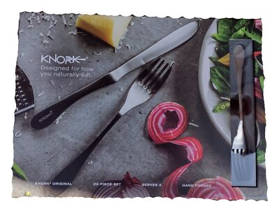 Knork 18/10 Edelstahl Besteck 20 Set - härter Stahl Messer & Gabel in einem