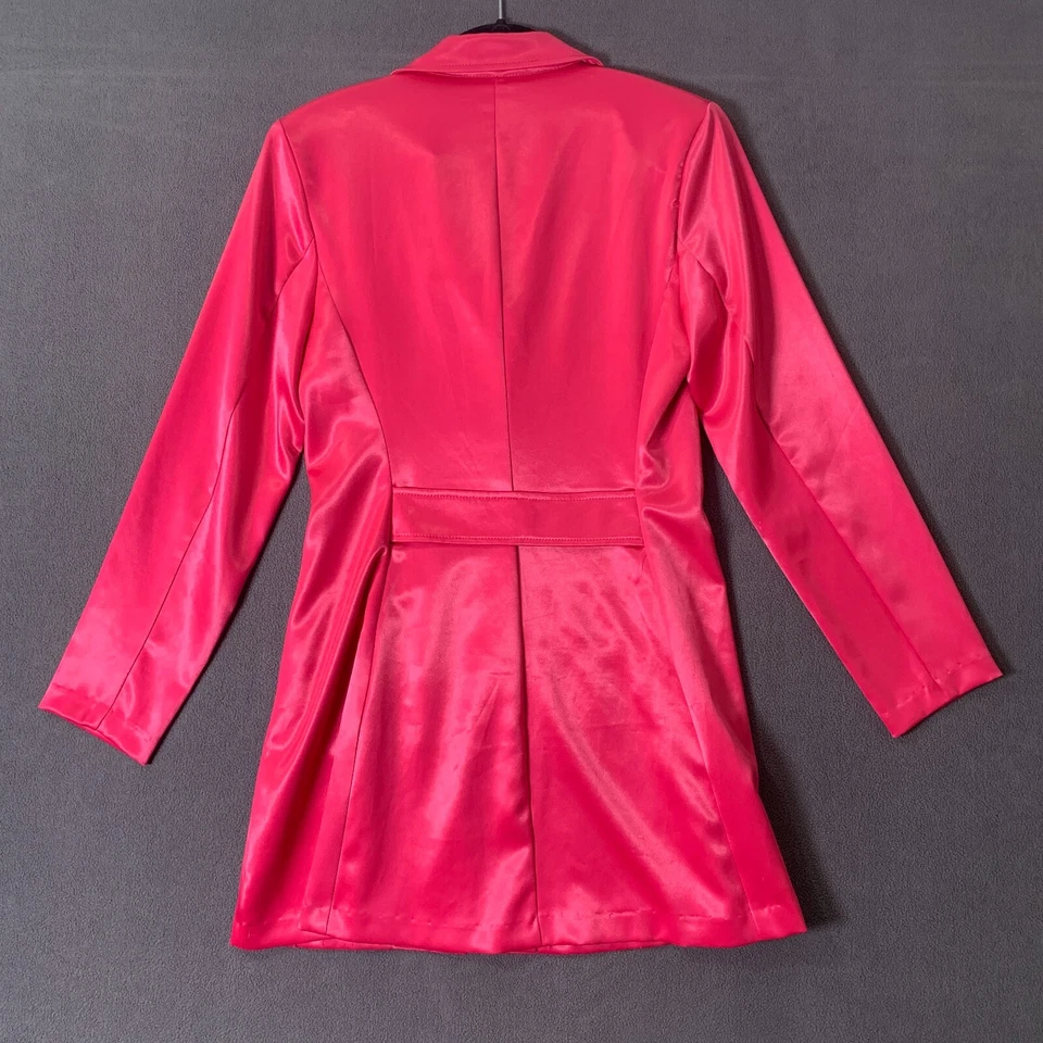Chaqueta XOXO De Colección Pequeña Rosa Caliente Blazer Satinado Brillante Festival Twee Mod Y2K EE. UU. Foto 2 de 4