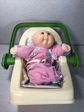 Vintage 1983 Coleco Cabbage Patch Kids Carrier Car Seat w/ 1990 Premie Baby