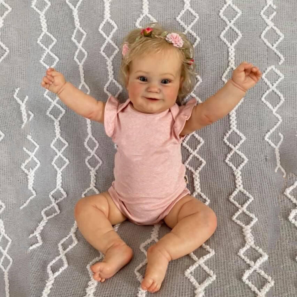 NPK 50/60cm Reborn Toddler Girl Doll with Rooted Blonde Curl