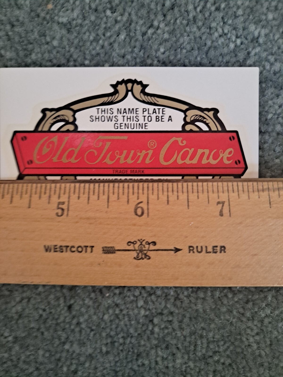 Old Town Canoe 3 1/2" x 2 1/4" ORIGINAL product water decal