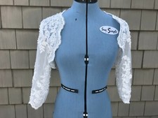 Milanoo Ivory Lace Bolero with Beads/Sequins, XS, 12.5" Sleeve, Never Worn
