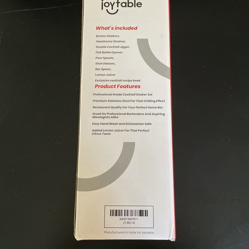 JoyTable JT-BS-16 Cocktail Kit - Silver (16 Piece) - Picture 2 of 2