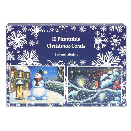 Juego de 10 tarjetas de Navidad - tarjetas de papel semilla plantable con sobres, A6 - Imagen 11 de 12