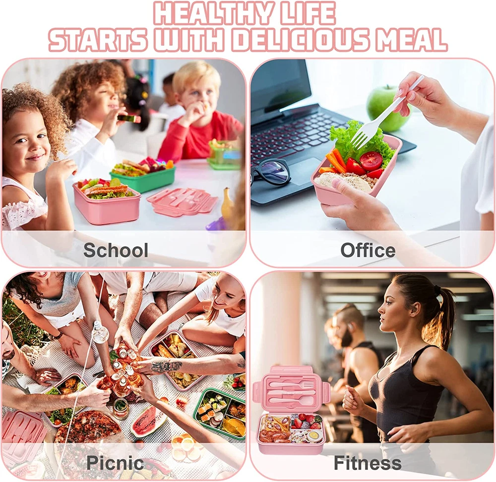 ZMYGOLON Bento Lunch Box for Kids Lunch Bento Box Container Leak-proof for Ki...