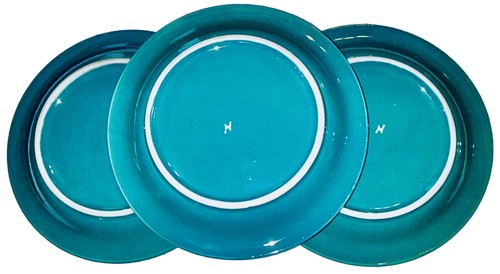 HOMER LAUGHLIN FOREST GREEN Salad Plate Set Of 3 - Picture 2 of 11