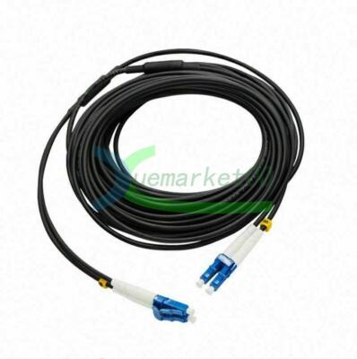 30M LC UPC to LC UPC Duplex Single Mode Black Armored PVC Fiber Patch Cord Cable