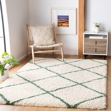 Safavieh Power Loomed Hudson Shag Ivory / Green Area Rugs - SGH281X