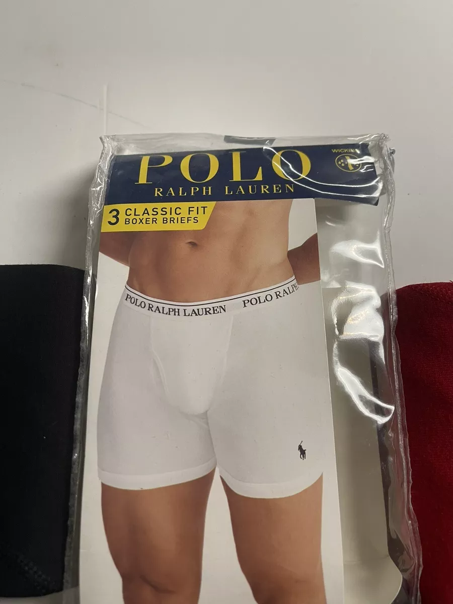 Polo Ralph Lauren Boxer Briefs Underwear Classic Fit 3 Pack Red