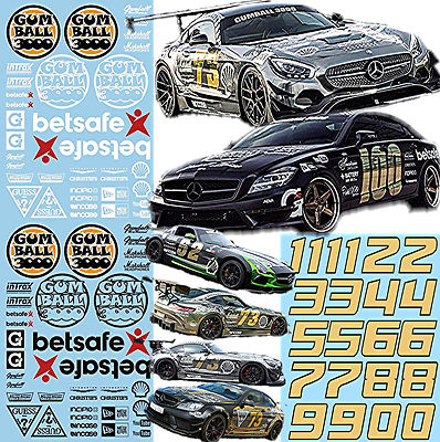 Mercedes Benz Gumball 3000 Rallye Decals Street Racing 1:43 Decal Abziehbilder