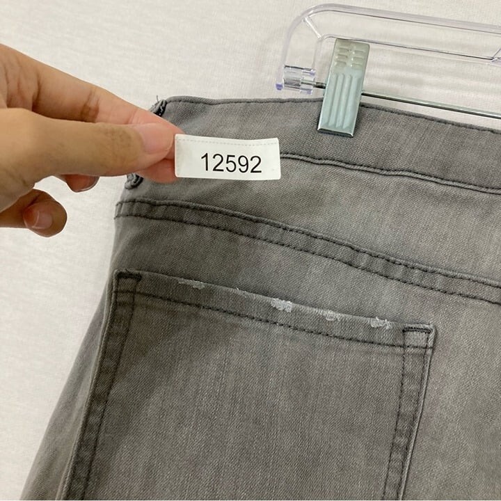 LOGO by Lori Goldstein Gray Patchwork Detail Boyf… - image 9