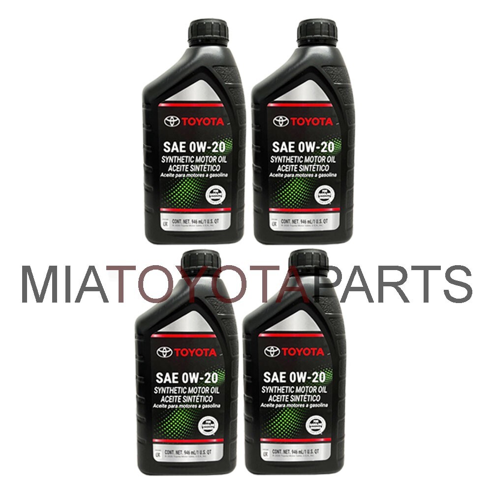 4 Pk Toyota Scion 2012 iQ OEM Motor Oil SAE 0W-20 Engine Oil