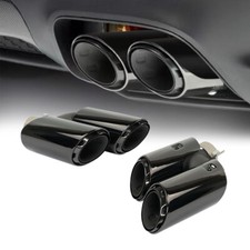 Black Exhaust Tips Muffler Tail Pipe End For Porsche Macan Base 2.0L 2019-2023
