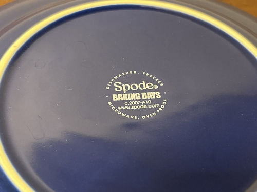Spode Baking Days Blue Polka Dot Salad Plates 2007-A10 Set of 2 - Picture 9 of 10