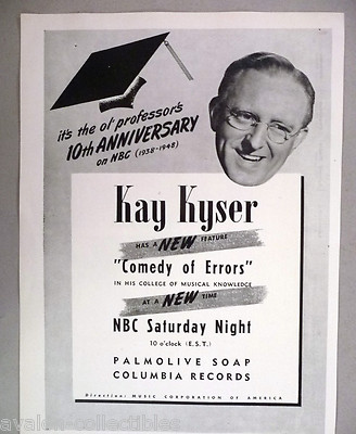 Kay Kyser PRINT AD - 1947-1948