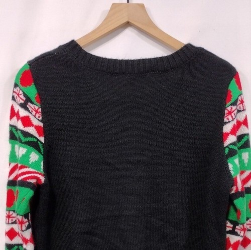 Love More Santa Unicorn Ugly Christmas Sweater Girls XL Multicolor Holiday - Picture 6 of 8