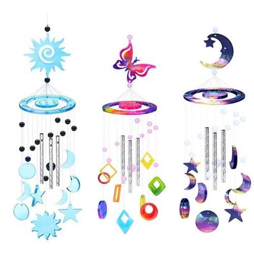 6 Styles Wind Chimes Silicone Resin Molds Kit Epoxy Casting Sun Catcher Moon - Picture 4 of 18