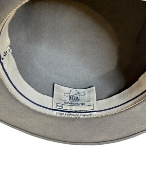 Vintage Women’s Hat Gray Felted Wool Flat Top German By H.T.B. Hutmanufaktur EUC s-l1200.jpg main image 3