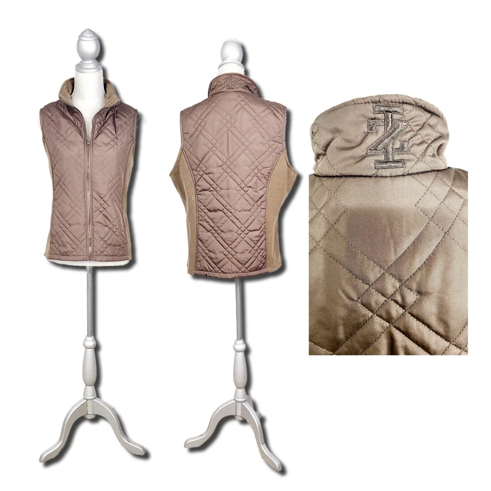 Chaleco polar Izod grande acolchado topo cremallera completa para mujer Foto 3 de 4