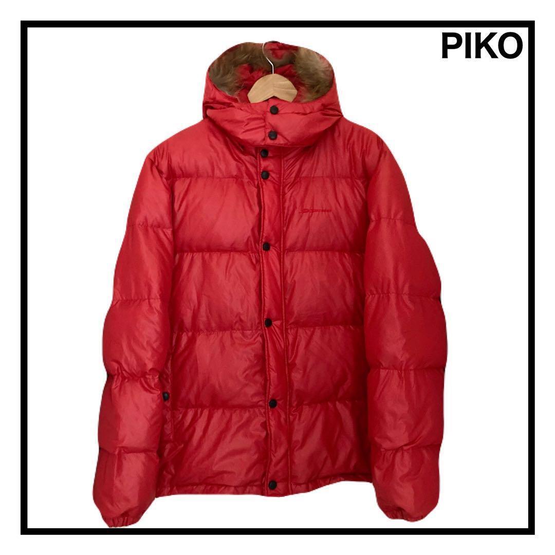 90s Old Pico Down Jacket Fur Hooded Red Men s XL