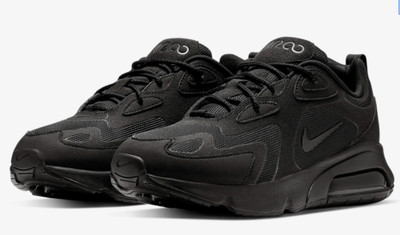 nike air max 200 triple black mens