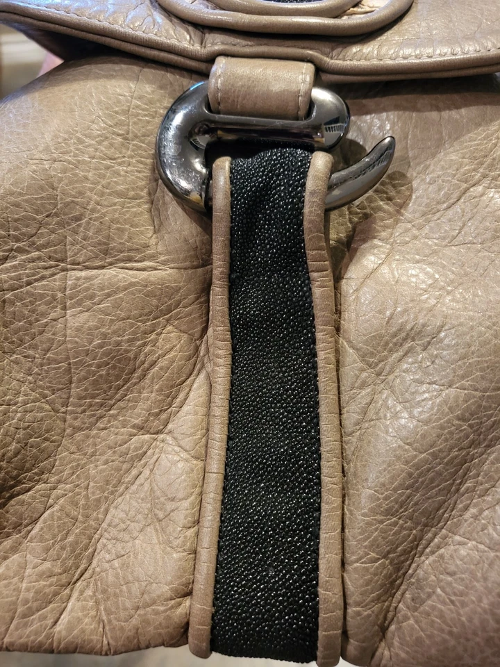 Bolso Bandolera De Colección Khirma Eliazov Mujer Piel de Serpiente Cuero Raya Correa de Cadena Foto 2 de 4