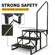 RV Steps 3-Step RV Exterior Stairs Powder Coated For RV Trailer Camper 660lbs