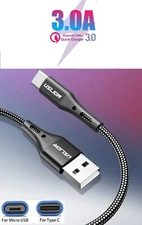 Fast Charging USB C Cable 3A Phone Charger Data Micro USB Type C Cable Universal
