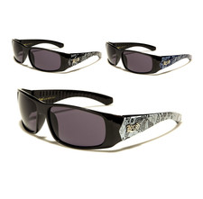 LOCS Sunglasses Gangster Style Sport Bandana Prints Wrap Plastic Frames For Men.