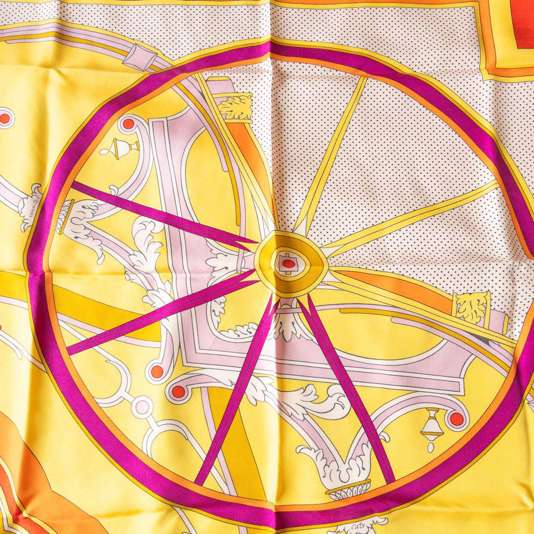 HERMES Carre 90 Washington's Carriage Detail Silk100% From