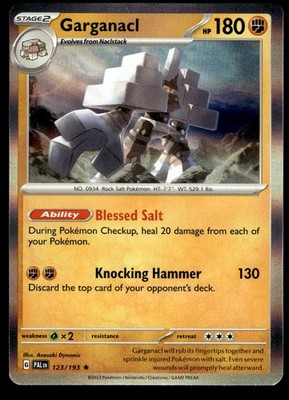Garganacl 123/193 Rare Paldea Evolved Pokemon Holo NM Englisch