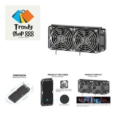 Water Cooling Radiator, 12 Pipe Aluminum Heat Exchanger Radiator with Fan for...