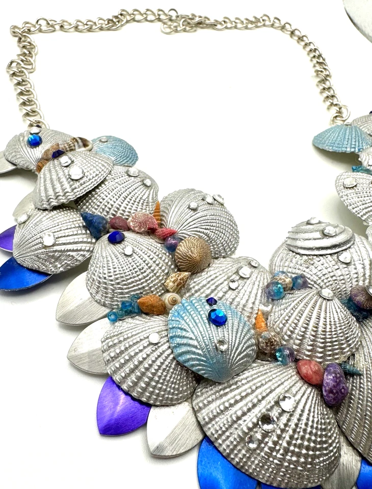 Collar Sirena Hecho a Mano con Cristal de Swarovski - Sirena Concha Marina Mar Foto 2 de 4