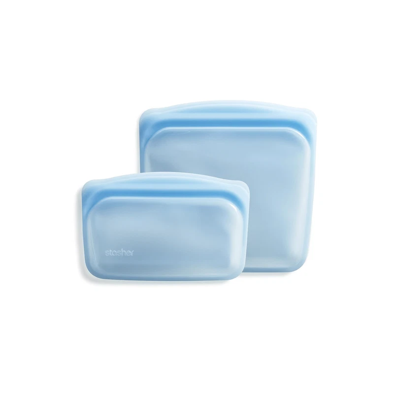 Stasher Silicone Reusable Food Storage Bags 2-Pack Reusable Freezer Bags