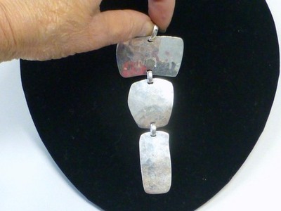 RLM Studio Robert Lee Morris Wrought Sterling Silver 925 Triple Pendant Necklace
