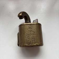 Antique US Reg'd Mail Padlock Postal Rotary Post Lock NO KEY  