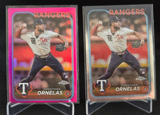 Jonathan Ornelas RC 2024 Topps Chrome #74  PINK REFRACTOR & Base LOT Rangers
